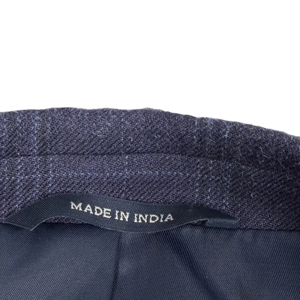 Ralph Lauren Windowpane Wool Silk Blazer Mens Blue Plaid 56R (54R)